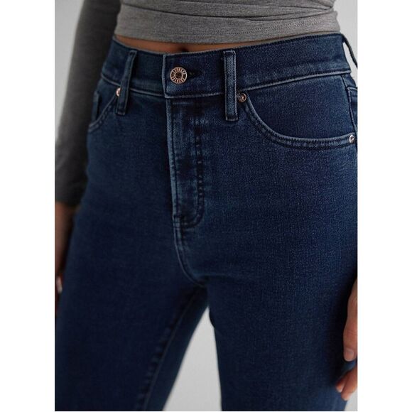 Express 90s Slim High Rise, Dark Navy Wash, Hyper Stretch Jeans, NWT, 4S - Picture 3 of 7